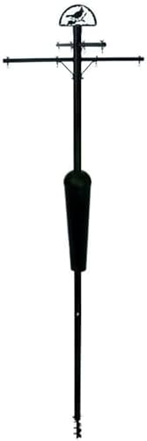 Squirrel Stopper Deluxe Squirrel Proof Bird Feeder Pole with Patented Spring Baffle, Heavy Duty Galvanized Steel Pole System with Auger, Raccoon Proof