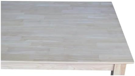 International Concepts Table Top Solid with Wood Bar Height Shaker Legs, 30 by 48-Inch, Unfinished