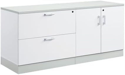 NBF Storage Cabinet Lateral File Combo for Office Organization, White