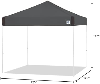 E-Z UP Pyramid Instant Shelter Canopy Pop Up Tent, 10' x 10' with Wide-Trax Roller Bag & 4 Piece Spike Set, Royal Blue