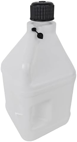 JEGS Square 5-Gallon Utility Jug |2-Handle | White |Made In USA | Square 5-Gallon Jug for prevent spills and evaporation integrated vent to allow