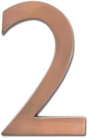 Architectural Mailboxes 3585AC-2 Brass 5-Inch Floating House Number 2