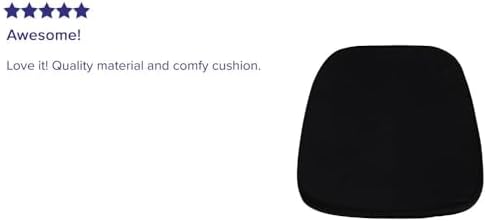 Flash Furniture Soft Black Fabric Chiavari Chair Cushion | Soft Fabric, Hook and Loop Fastener, Replacement Cushion