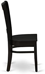 East West Furniture VAC-ESP-W Vancouver Kitchen Dining Chairs - Slat Back Wood Seat Chairs, Set of 2, Espresso