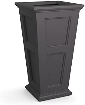 Mayne Fairfield 40in Tall Square Planter, Black | Indoor/Outdoor, All season, Fade resistant, 15-year warranty
