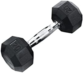 Ader Octagon Deluxe Professional Rubber Dumbbell Contoured Handle, Sold As 1 Piece (2 Lbs-120 Lbs)