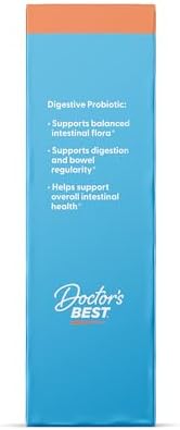 Doctor's Best Digestive Probiotic Capsules for Women & Men - Probiotics Supplement for Digestive Health, Supports Gut Health & Balanced Flora