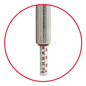 DURABLE HOT STAMPED, NOT PAD PRINTED INDICATOR BAR