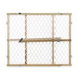 Toddleroo by North States - Diamond Mesh Wooden Baby Gate: Pressure Mounted Baby Gate for Doorways - Adjustable 26.5 to 42 Inches Wide - 23 Inches