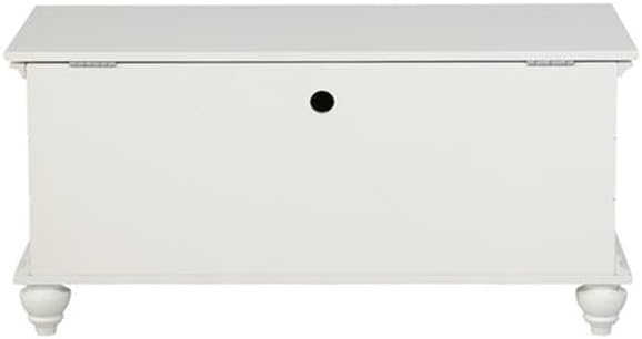 BOWERY HILL Transitional Rubberwood Cedar Chest, 40.5" W x 17.33" D x 19" H, MDF and Tupelo Veneer, White Finish, Faux Plank Details