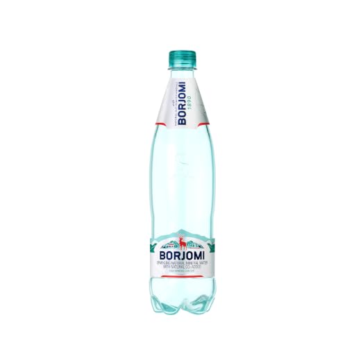 BORJOMI Sparkling Mineral Water with Natural Minerals - Crisp and Bold Taste - PET Bottles - 33.8 oz, Bottled Water 6 Pack