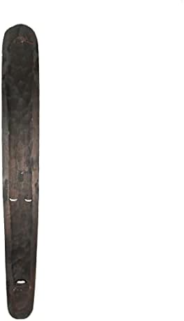 Zeckos Set of 5 African Tribal Mask Wall Hangings, 39 Inch Hand-Carved Wood | Hand-Stained and Hand-Painted Details, Crafted by Indonesian Artisans