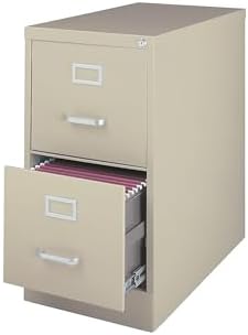Staples 2-Drawer Vertical File Cabinet, Letter Size Documents, Lockable, 22" D x 15" W x 28.38" H, Black