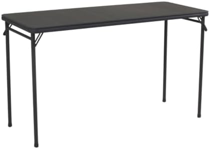 COSCO 20" x 48" Vinyl Top Folding Table, Black