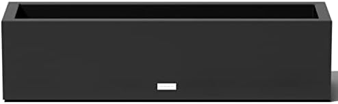 Veradek Block Series Trough Planter - Rectangular Outdoor Window Box | Made From Durable Plastic With Double-Walled Construction. Modern Patio/Tabletop Décor for Plants and Flowers