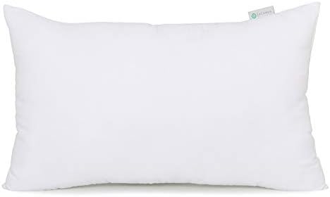 Acanva Polyester Decorative Rectangle Throw Pillow Inserts, Hypoallergenic Form Stuffer Cushion Sham Filler, 16x26, White, 1 Count (Pack of 1)