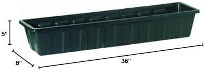 Polly Pro Rectangular Window Box [Set of 2] Color: Dark Green, Size: 5" H x 8" W x 30" D