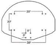 First Team FT270 54in x 36in Fan Shaped Aluminum Basketball Backboard