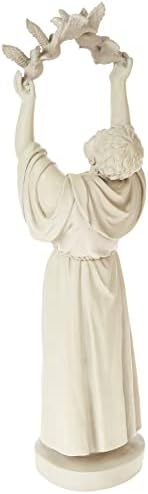 Design Toscano Francis of Assisi Blessing Religious Garden Decor Statue with Bird Bath Feeder, 19 inches Tall, Cast Stone Resin, Gray Stone Finish