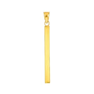 Dainty 10k Yellow Gold Polished Vertical Bar Charm Pendant