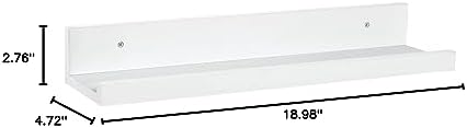 ClosetMaid Floating Shelf with Ledge, Wall Mount, 19 in., for Living Room, Bedroom, Office, Hallway, Storage & Decoration, White Finish