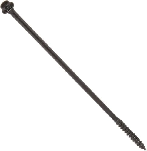 Power Pro 50 Pcs Timber-Tite Landscape Screws (1/4" x 10") | Hex Washer Head Heavy Duty Structural Wood Screws | Ceramic Coated Exterior Fasteners for Decks, Timber, Landscaping & Wood Construction