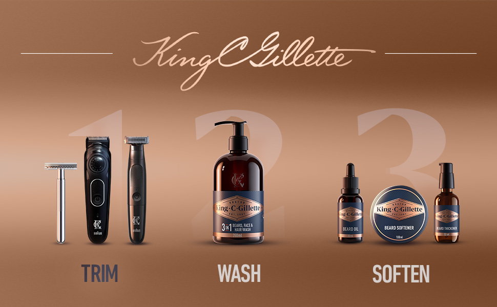 King C. Gillette trim wash soften