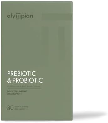 Olympian Labs Complete Prebiotic and Probiotic Supplement - 25 Billion Live Shelf Stable Cultures - 30 Vegetarian Capsules, Helps Restore the Natural Balance Within the Digestive Tract.