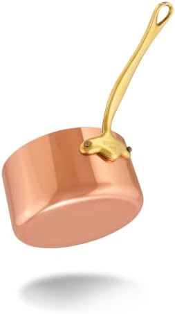 Mauviel M'Heritage 150 B 1.5mm Polished Copper & Stainless Steel Sauce Pan With Lid, And Brass Handles, 1.9-qt, Made in France