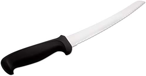Mundial 10-Inch Curved Micro-Serrated Bread Knife, High-Carbon Stainless Steel Blade, Ergonomic Black Handle for Perfect Slicing