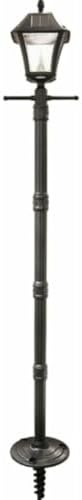 Gama Sonic Black Outdoor Solar Baytown II EZ Anchor Lamp Post, Bright White LED with EZ Anchor