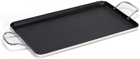 Imusa Double Burner Griddle Non-Stick 20-Inch, Black | Nonstick Coated Surface, Dual Side Handles, Ideal for Breakfast Foods, Perfect for Gatherings