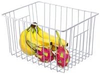Deep Refrigerator Freezer Baskets, Large Household Wire Storage Basket Bins Organizer with Handles for Kitchen, Pantry, Freezer, Cabinet, Closets