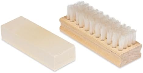 Angelus Suede & Nubuck Cleaner Kit - 1 Cleaning Eraser Block and 1 Nylon Bristle Brush - Eliminates Stains, Removes Spots