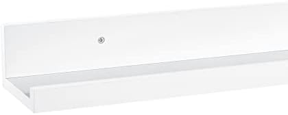 ClosetMaid Floating Shelf with Ledge, Wall Mount, 19 in., for Living Room, Bedroom, Office, Hallway, Storage & Decoration, White Finish