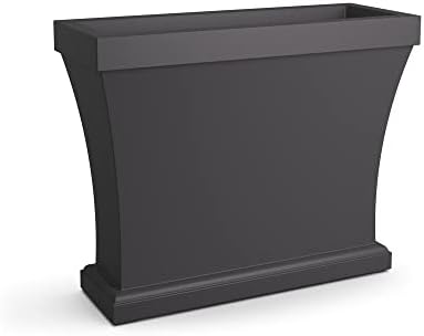 Mayne Bordeaux 40in Rectangular Trough Planter, Black | All season, Indoor/Outdoor, Double-wall design, Fade resistant, 15-year warranty