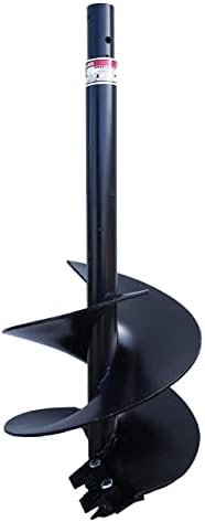 18" Heavy Duty Earth Auger, 2" Round Drive, 4 ft Long, Replaceable Edges