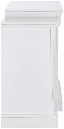 SEI Furniture Gallatin Faux Stone Electric Fireplace with Bookcases, New White