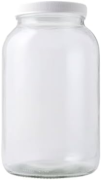 1 Gallon Glass Jar with Lid | Wide Mouth Container for Fermentation | Heavy-duty Large Glass Jar with Lid for canning, pickling