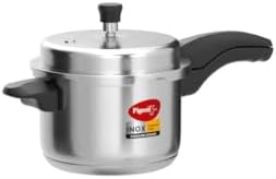 Pigeon Pressure Cooker - 3 Quart - Inox Stainless Steel Outer Lid Induction Base - Cook delicious food in less time: soups, rice, legumes