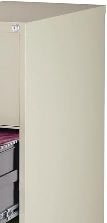 Staples 4-Drawer Vertical File Cabinet, Letter Size Documents, Lockable, 26.5" D x 15" W x 51.97" H, Putty/Beige