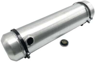JSD 5 Gallons 8”x24“ Aluminum Spun Round Fuel Gas Tank Cell Fuel Tank with Bracket End Fill 1/4" NPT Outlet