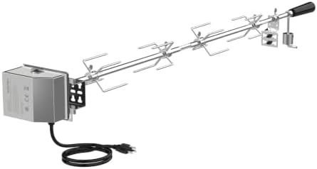 onlyfire Universal Grill Rotisserie Kit, 45"-53" x 1/2" Hexagon Spit Rod | For Most Gas Grills, For Outdoor Cooking