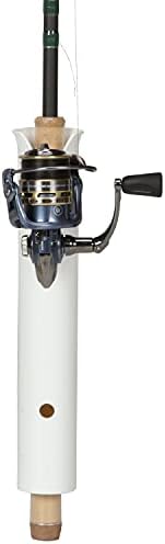 attwood 12708-2 PVC Rod Holder Storage, White PVC Construction, 9 Inches Long, Holds Rod Grips Up to 1 ¾-Inch Diameter, One Size