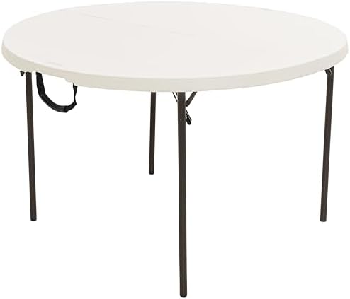 LIFETIME 80809 Round Fold in Half Table, Almond