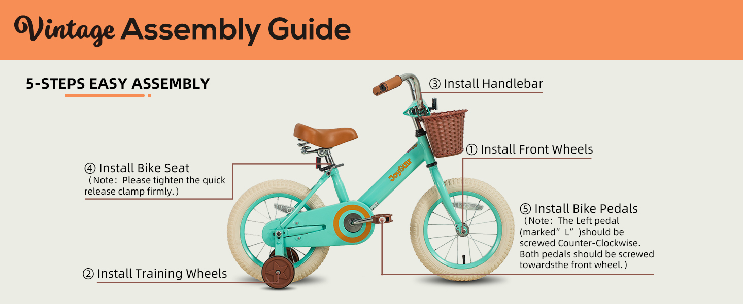 easy assmbly guide for joystar kids bike