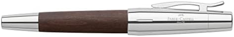 Faber-Castell e-motion Fountain Pen, Wood and Chrome Brown - Fine