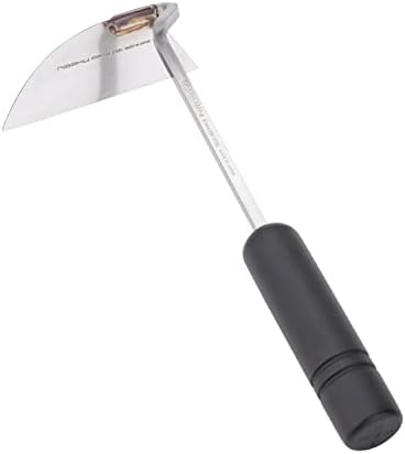 Nisaku NJP100 Nejiri Gama Handheld Weeder-Scraper-Hoe, Japanese Stainless Steel 4-Inch Blade Width, 4.5-Inch Black Lacquered Beech Wood Handle
