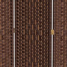 Woven mocha fiber room divider