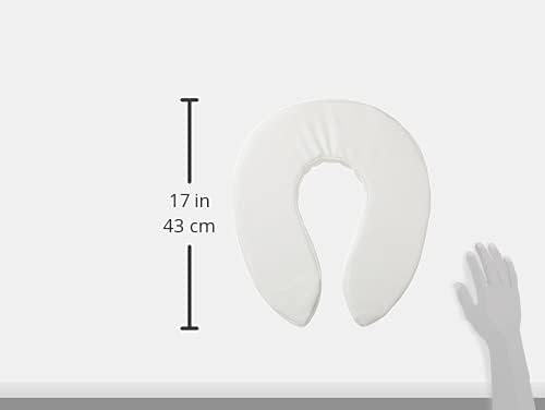 Essential Medical Supply Foam Padded Toilet Seat Cushion Riser with Hook and Loop Attachment for Toilet Seat and Washable Vinyl Cover, 2"